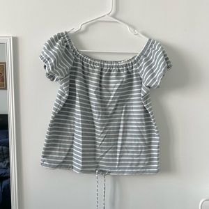Madewell blue and white striped top